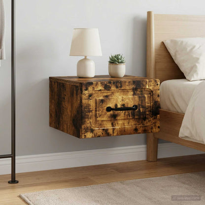 Wall-Mounted Bedside Cabinet 2 pcs Smoked Oak 34.5 x 33 x 20 cm