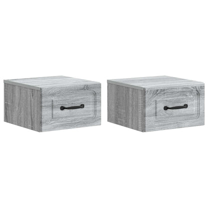 Wall-Mounted Bedside Cabinet 2 pcs Grey Sonoma Engineered Wood