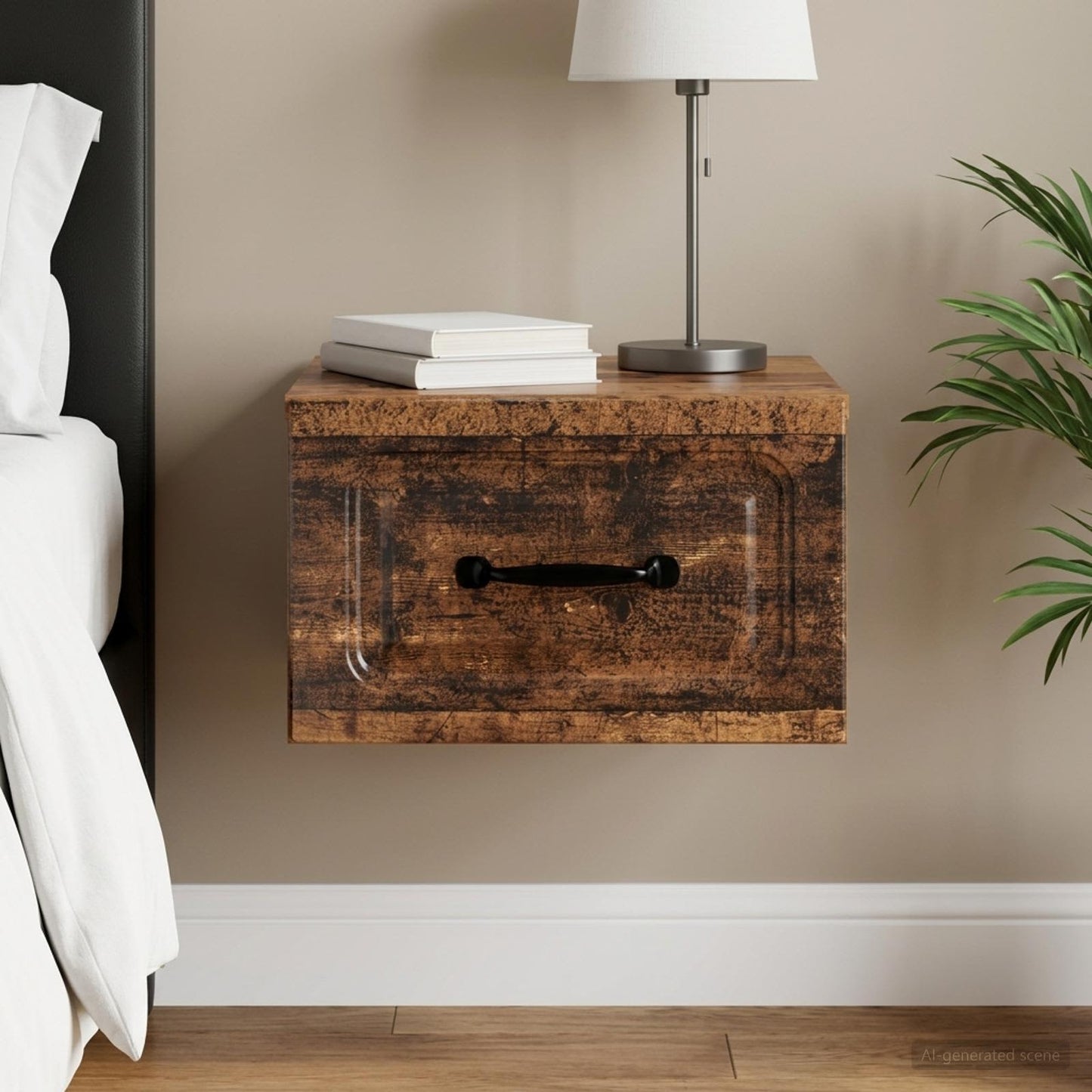 Wall-Mounted Bedside Cabinet Old Wood 34.5 x 33 x 20 cm