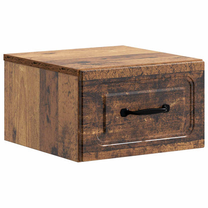Wall-Mounted Bedside Cabinet Old Wood 34.5 x 33 x 20 cm