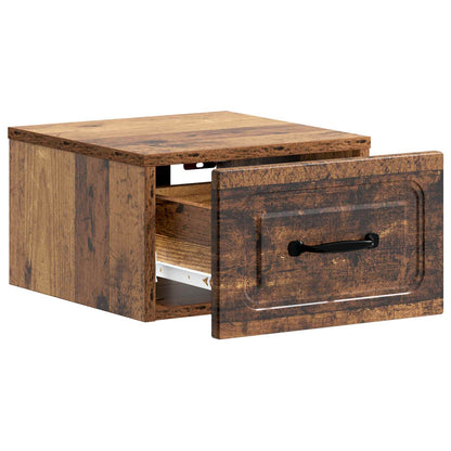 Wall-Mounted Bedside Cabinet Old Wood 34.5 x 33 x 20 cm