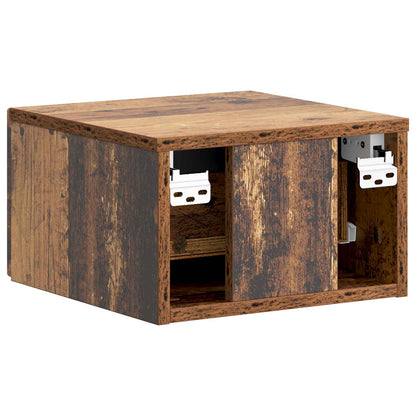 Wall-Mounted Bedside Cabinet Old Wood 34.5 x 33 x 20 cm