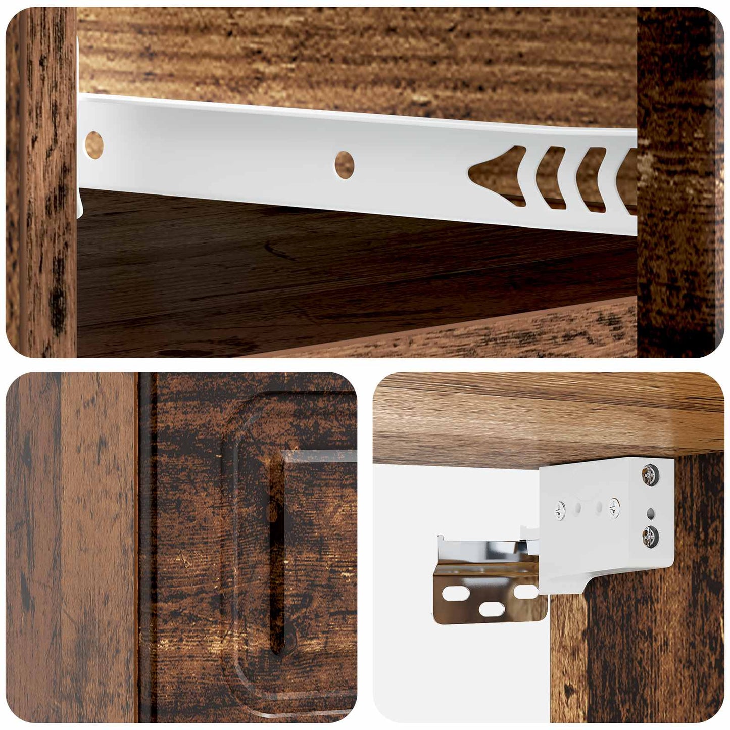Wall-Mounted Bedside Cabinet 2 pcs Old Wood 34.5 x 33 x 20 cm