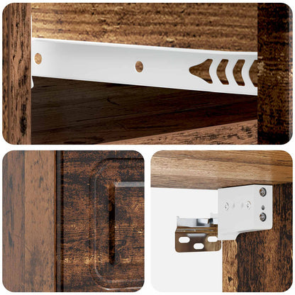 Wall-Mounted Bedside Cabinet 2 pcs Old Wood 34.5 x 33 x 20 cm