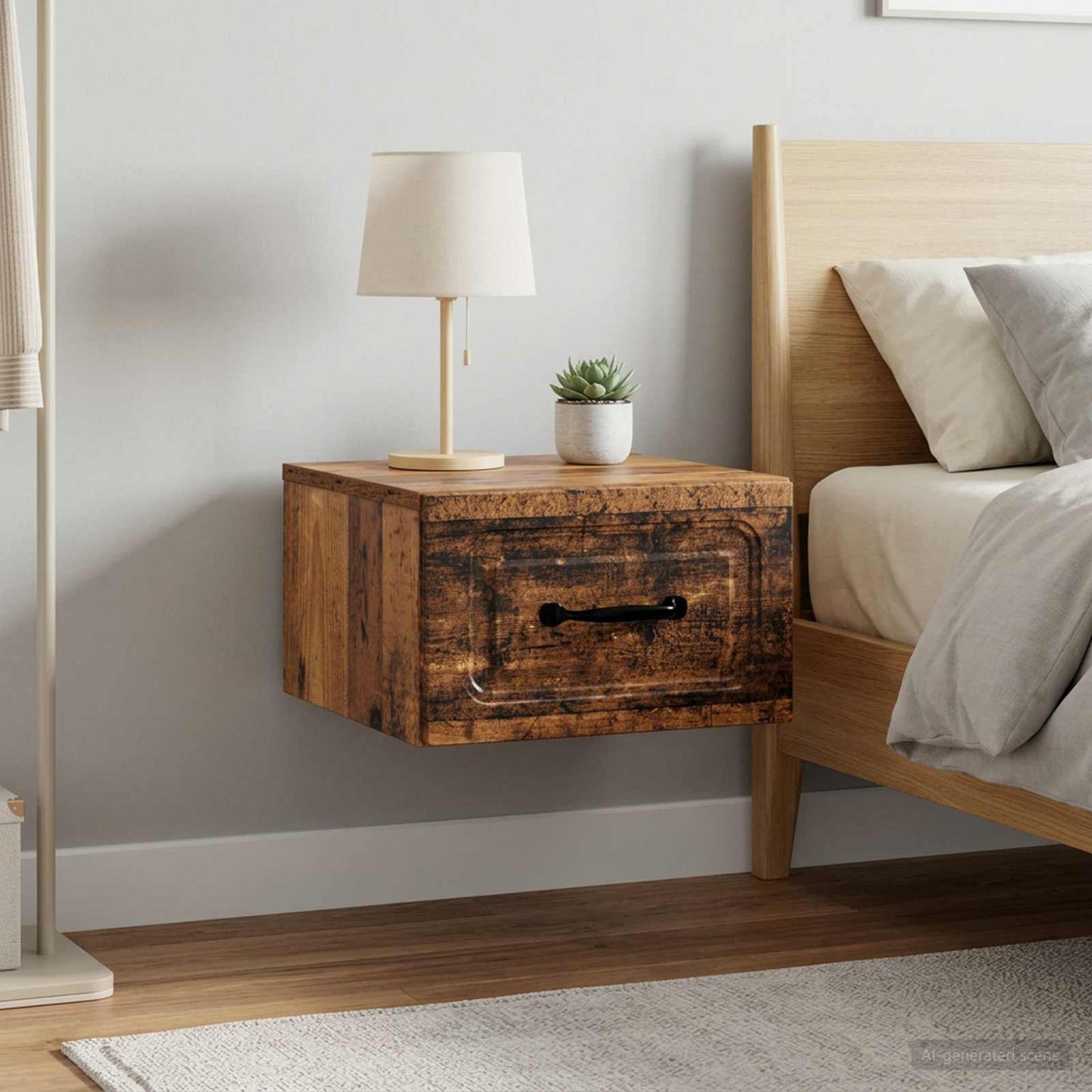 Wall-Mounted Bedside Cabinet 2 pcs Old Wood 34.5 x 33 x 20 cm