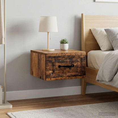 Wall-Mounted Bedside Cabinet 2 pcs Old Wood 34.5 x 33 x 20 cm