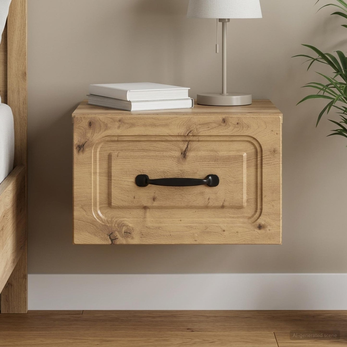 Wall-Mounted Bedside Cabinet Artisan Oak 34.5 x 33 x 20 cm