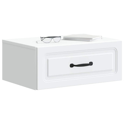 Wall-Mounted Bedside Cabinet White 49 x 34.5 x 20 cm
