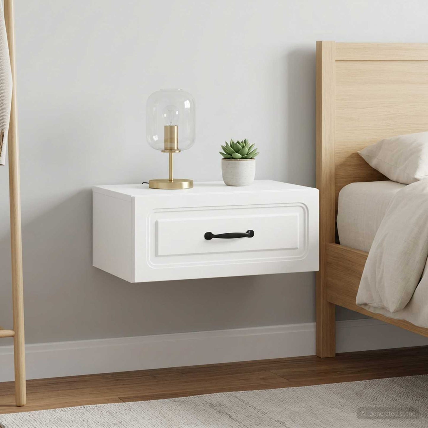 Wall-Mounted Bedside Cabinet 2 pcs White 49 x 34.5 x 20 cm