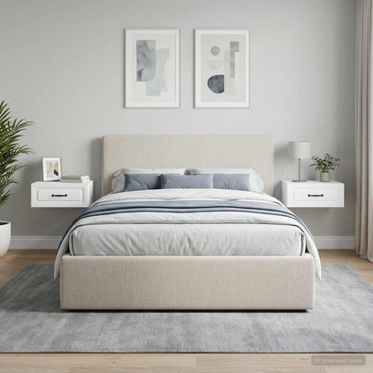 Wall-Mounted Bedside Cabinet 2 pcs White 49 x 34.5 x 20 cm