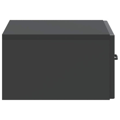 Wall-Mounted Bedside Cabinet Black 49 x 34.5 x 20 cm