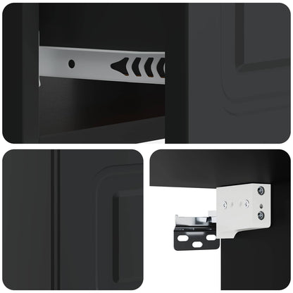 Wall-Mounted Bedside Cabinet 2 pcs Black 49 x 34.5 x 20 cm
