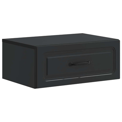 Wall-Mounted Bedside Cabinet 2 pcs Black 49 x 34.5 x 20 cm