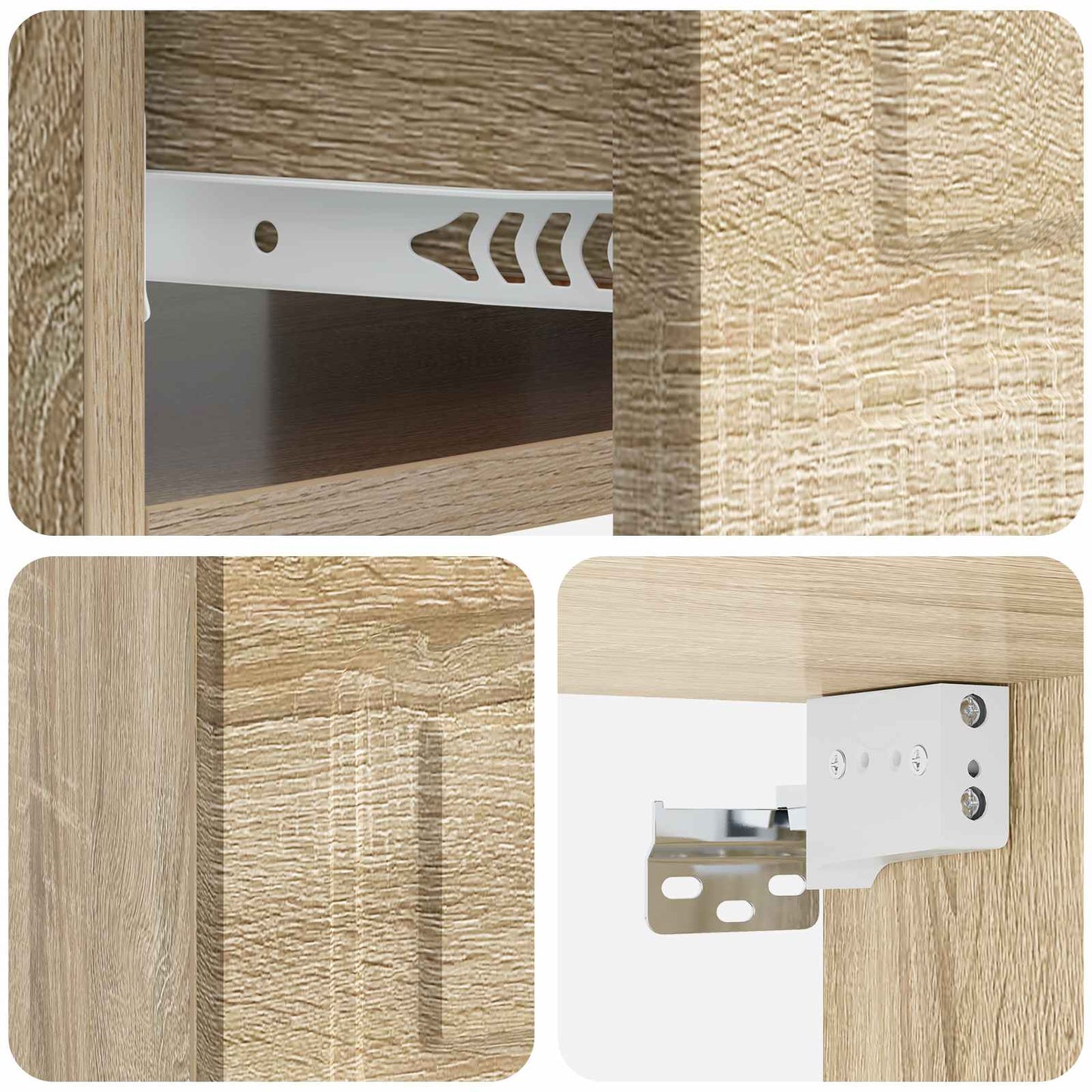 Wall-Mounted Bedside Cabinet Sonoma Oak 49 x 34.5 x 20 cm