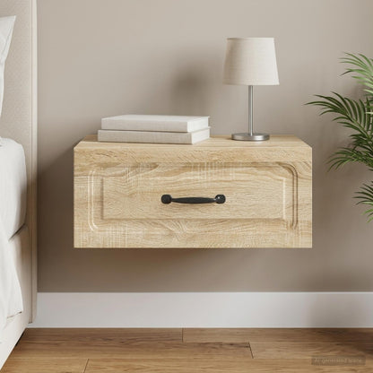 Wall-Mounted Bedside Cabinet Sonoma Oak 49 x 34.5 x 20 cm
