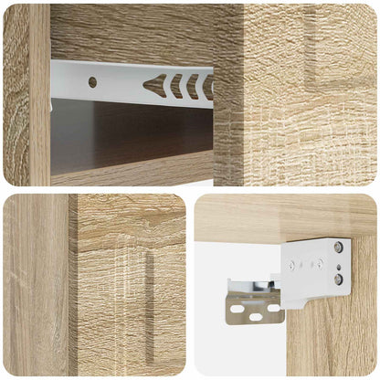 Wall-Mounted Bedside Cabinet 2 pcs Sonoma Oak 49 x 34.5 x 20 cm