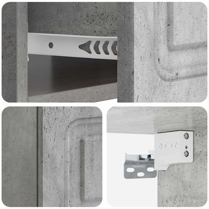 Wall-Mounted Bedside Cabinet Concrete Grey 49 x 34.5 x 20 cm