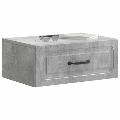 Wall-Mounted Bedside Cabinet Concrete Grey 49 x 34.5 x 20 cm