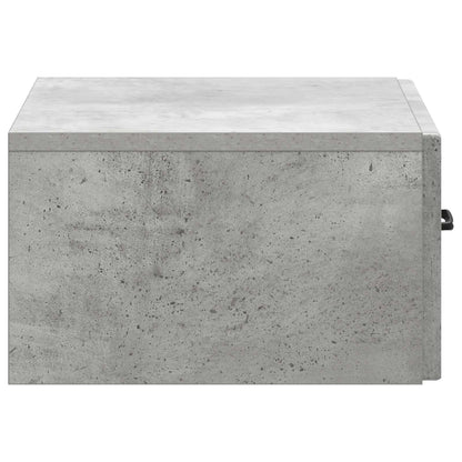 Wall-Mounted Bedside Cabinet Concrete Grey 49 x 34.5 x 20 cm