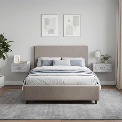 Wall-Mounted Bedside Cabinet 2 pcs Concrete Grey