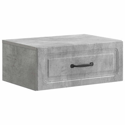 Wall-Mounted Bedside Cabinet with Drawer 2 pcs Concrete Grey