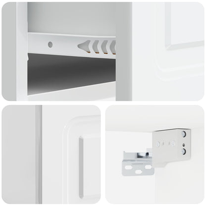 Wall-Mounted Bedside Cabinet High Gloss White 49 x 34.5 x 20 cm