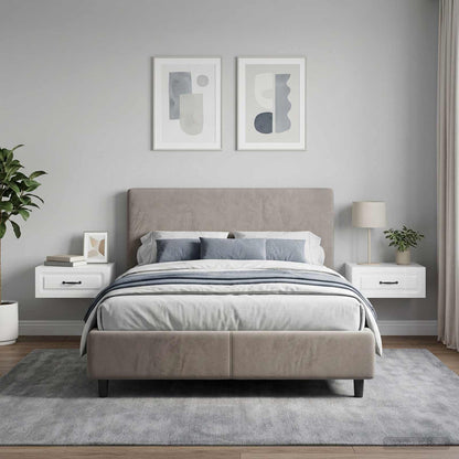 Wall-Mounted Bedside Cabinet 2 pcs High Gloss White