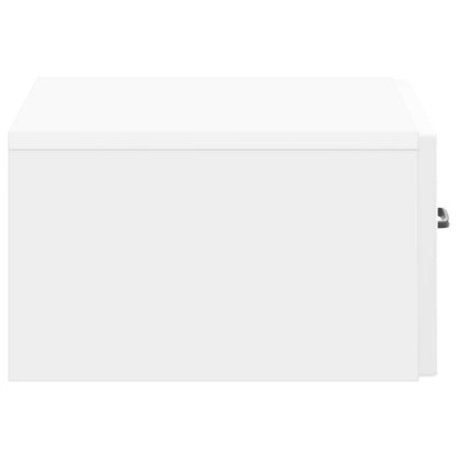 Wall-Mounted Bedside Cabinet with Drawer 2 pcs High Gloss White