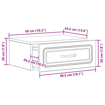 Wall-Mounted Bedside Cabinet with Drawer 2 pcs High Gloss White