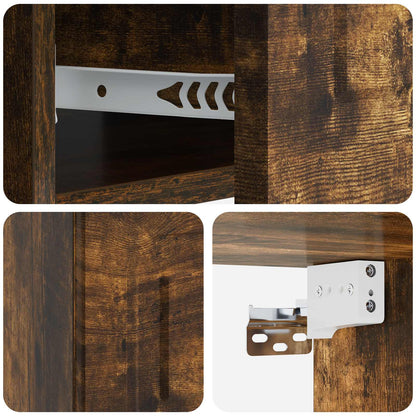Wall-Mounted Bedside Cabinet Smoked Oak 49 x 34.5 x 20 cm