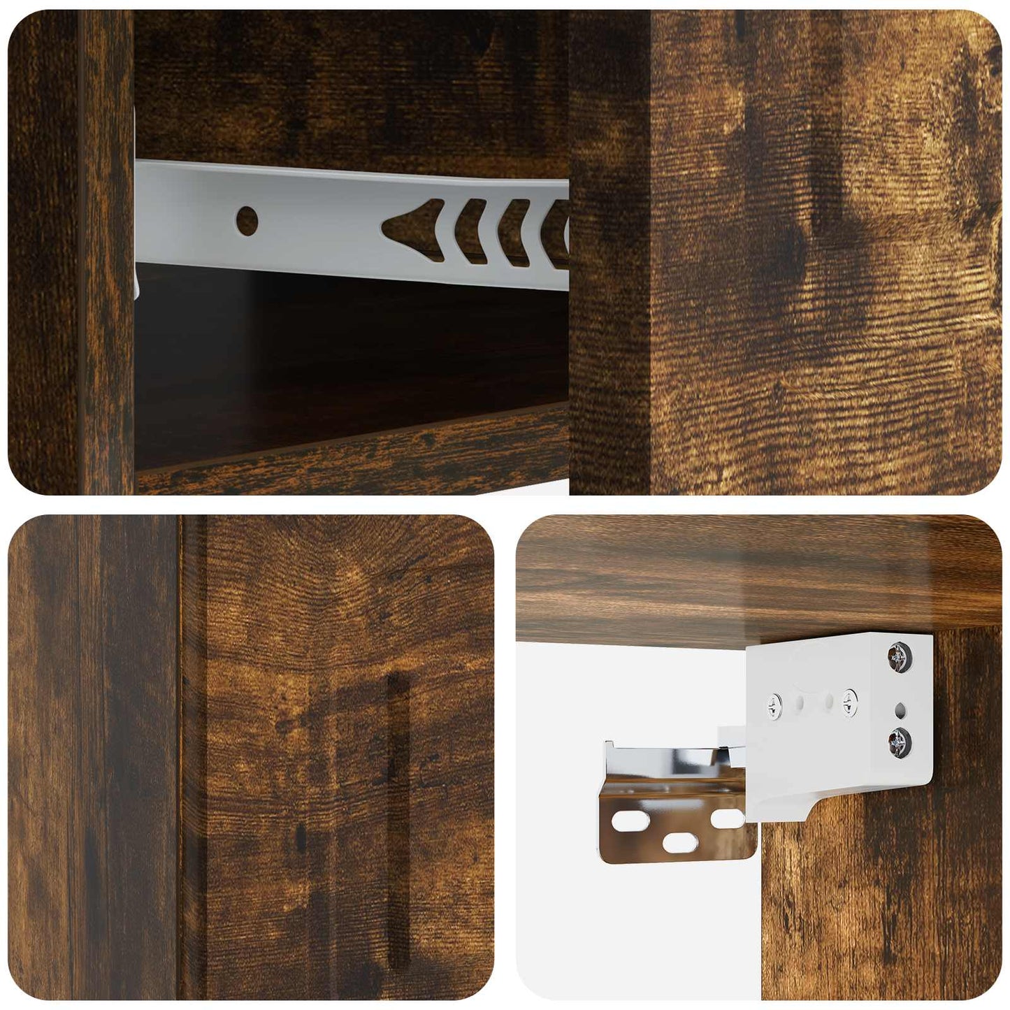 Wall-Mounted Bedside Cabinet 2 pcs Smoked Oak 49 x 34.5 x 20 cm