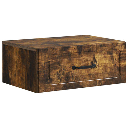 Wall-Mounted Bedside Cabinet 2 pcs Smoked Oak 49 x 34.5 x 20 cm