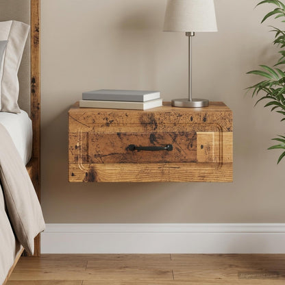 Wall-Mounted Bedside Cabinet Old Wood 49 x 34.5 x 20 cm