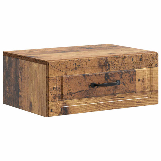 Wall-Mounted Bedside Cabinet Old Wood 49 x 34.5 x 20 cm