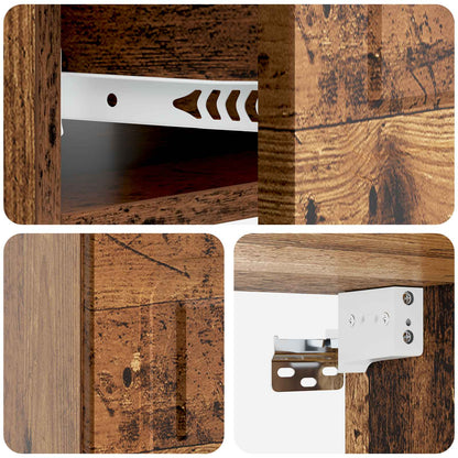 Wall-Mounted Bedside Cabinet 2 pcs Old Wood 49 x 34.5 x 20 cm