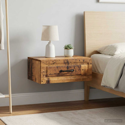 Wall-Mounted Bedside Cabinet 2 pcs Old Wood 49 x 34.5 x 20 cm