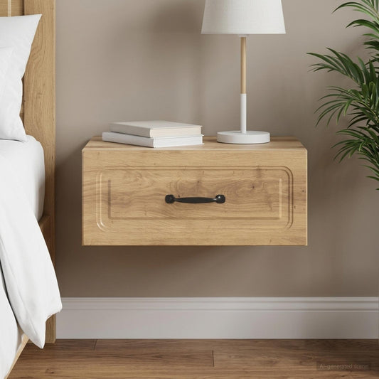 Wall-Mounted Bedside Cabinet Artisan Oak 49 x 34.5 x 20 cm