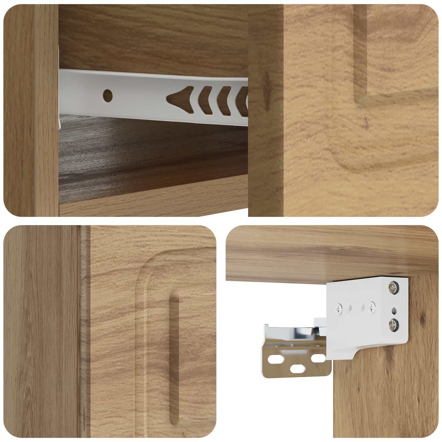 Wall-Mounted Bedside Cabinet 2 pcs Artisan Oak
