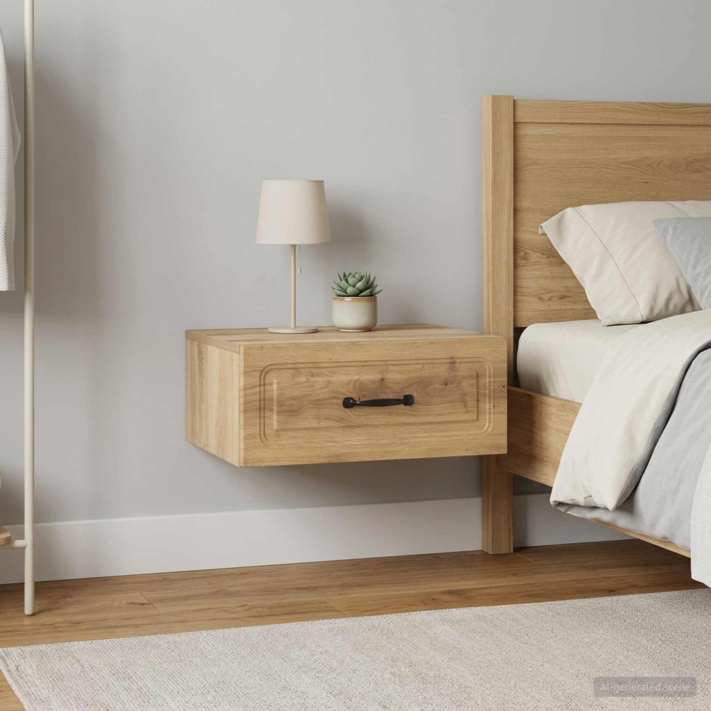 Wall-Mounted Bedside Cabinet 2 pcs Artisan Oak