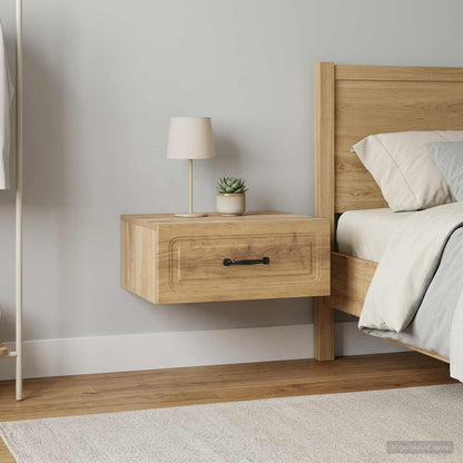Wall-Mounted Bedside Cabinet 2 pcs Artisan Oak
