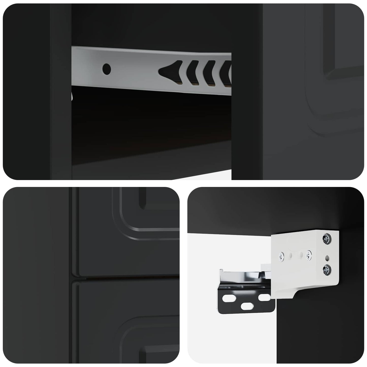 Wall-Mounted Bedside Cabinet Black 34.5 x 33 x 40 cm