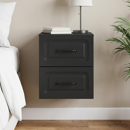Wall-Mounted Bedside Cabinet Black 34.5 x 33 x 40 cm
