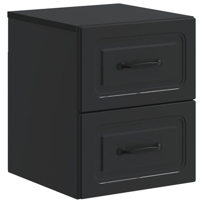 Wall-Mounted Bedside Cabinet Black 34.5 x 33 x 40 cm
