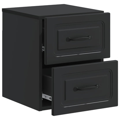 Wall-Mounted Bedside Cabinet Black 34.5 x 33 x 40 cm