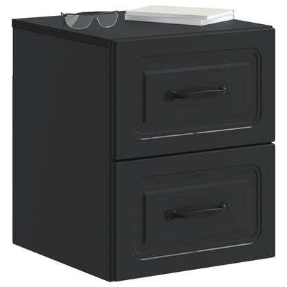 Wall-Mounted Bedside Cabinet 2 pcs Black 34.5 x 33 x 40 cm