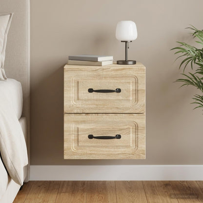 Wall-Mounted Bedside Cabinet Sonoma Oak 34.5 x 33 x 40 cm