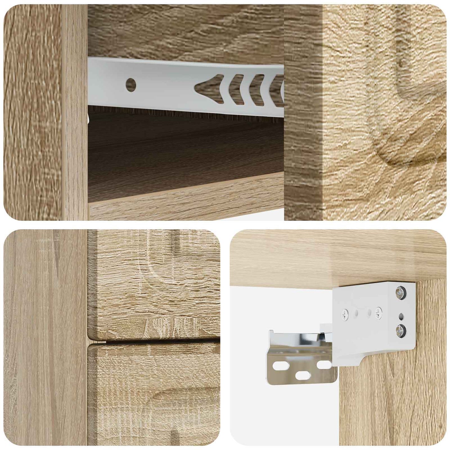 Wall-Mounted Bedside Cabinet 2 pcs Sonoma Oak 34.5 x 33 x 40 cm
