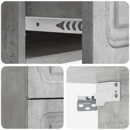 Wall-Mounted Bedside Cabinet Concrete Grey 34.5 x 33 x 40 cm