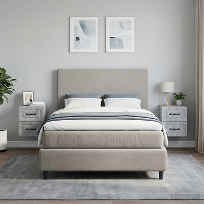 Wall-Mounted Bedside Cabinet 2 pcs Concrete Grey