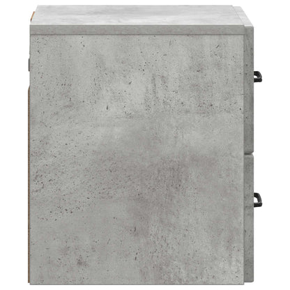 Wall-Mounted Bedside Cabinet with Drawer 2 pcs Concrete Grey